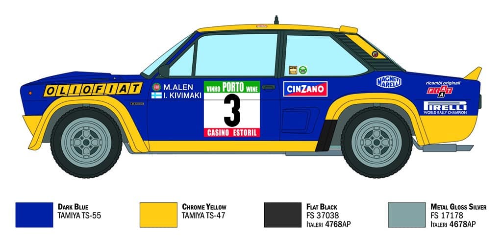 3667 posadecals - CS4 Italeri Fiat 131 Arbarth Rally OL10 Fiat 3667 - Image 1