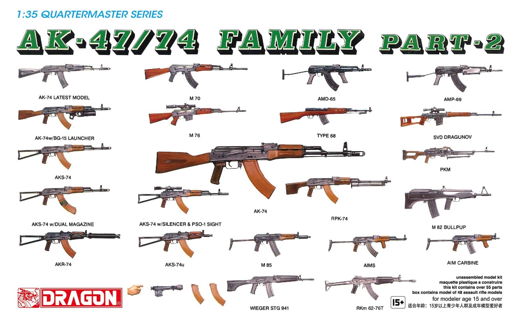 D3805_001 Dragon 1/35 AK-47/74 Family Part 2 D3805 - Image 1