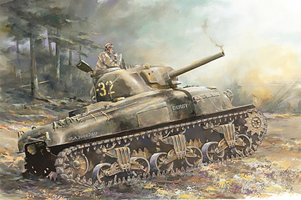 d7568_1 Dragon 1/72 M4A1 Sherman D7568 - Image 1