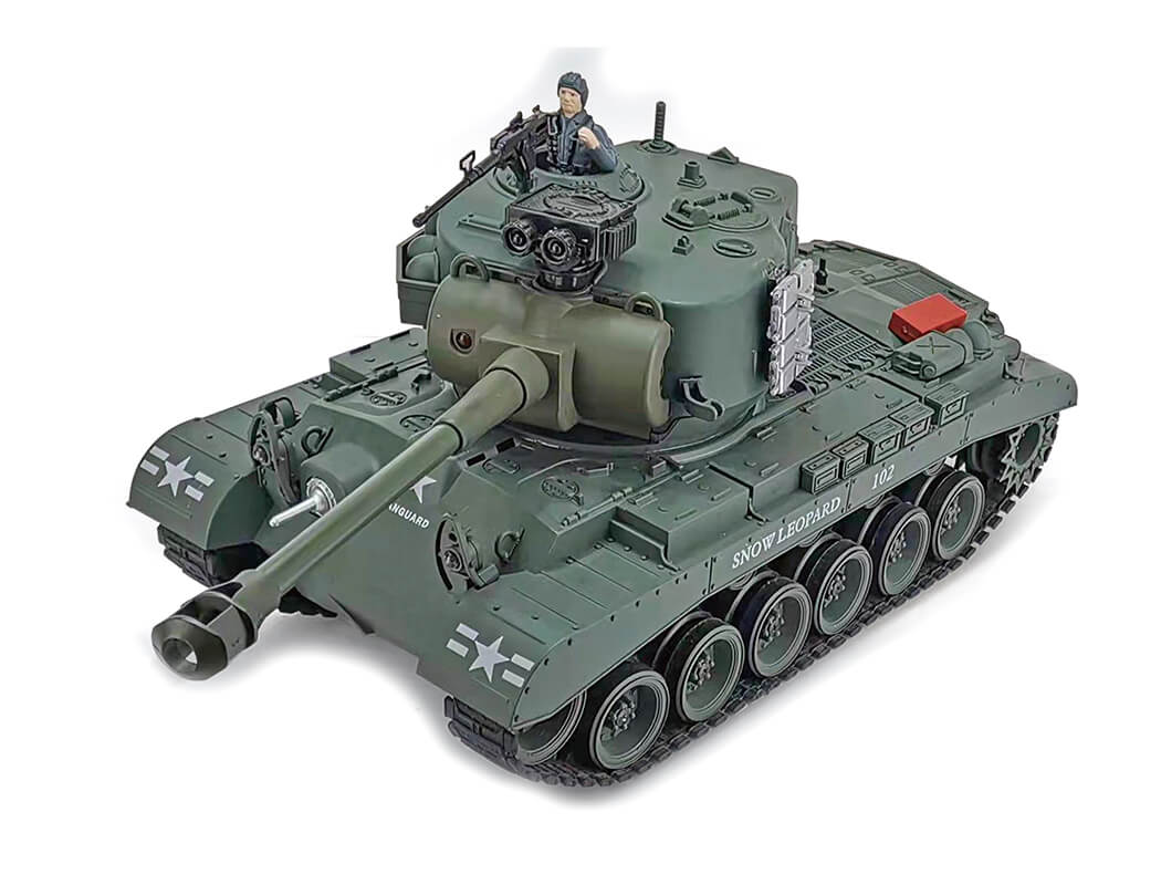 BT-814-gallery2 Brother Tank RC Tank 1/18th USA M26 Pershing 'Snow Leopard' Green BT-814 - Image 1