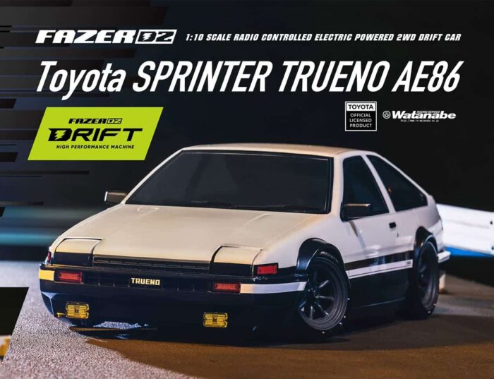 京商 FAZER D2 AE86 Kyosho Fazer D2 Toyota Sprinter Trueno AE86 White 1/10th Drift