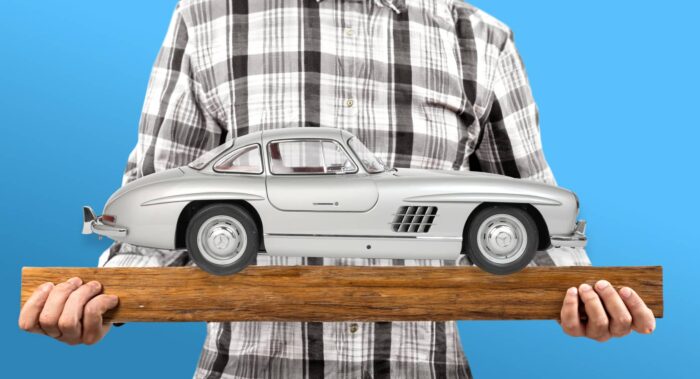 IXO Collections Mercedes 300 SL Silver 1/8th Scale Metal & Plastic Kit IXCMBCFK - Image 28
