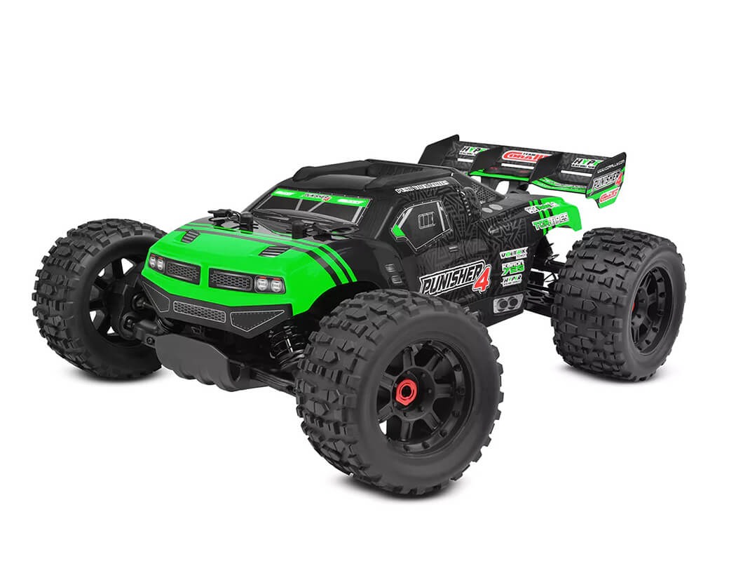 C-00292-G-gallery1 Corally Punisher 4 Brushless 4S Basher Truck RTR Green C-00292-G - Image 1