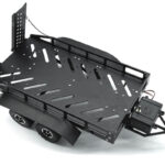 Fastrax Dual-Axle Trailer W/Ramps & Leds (1/12th or 1/18th) Black FAST2372MBK