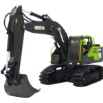 Huina 11Ch RC Excavator Green 680degree Turntable W/Smoke CY1661