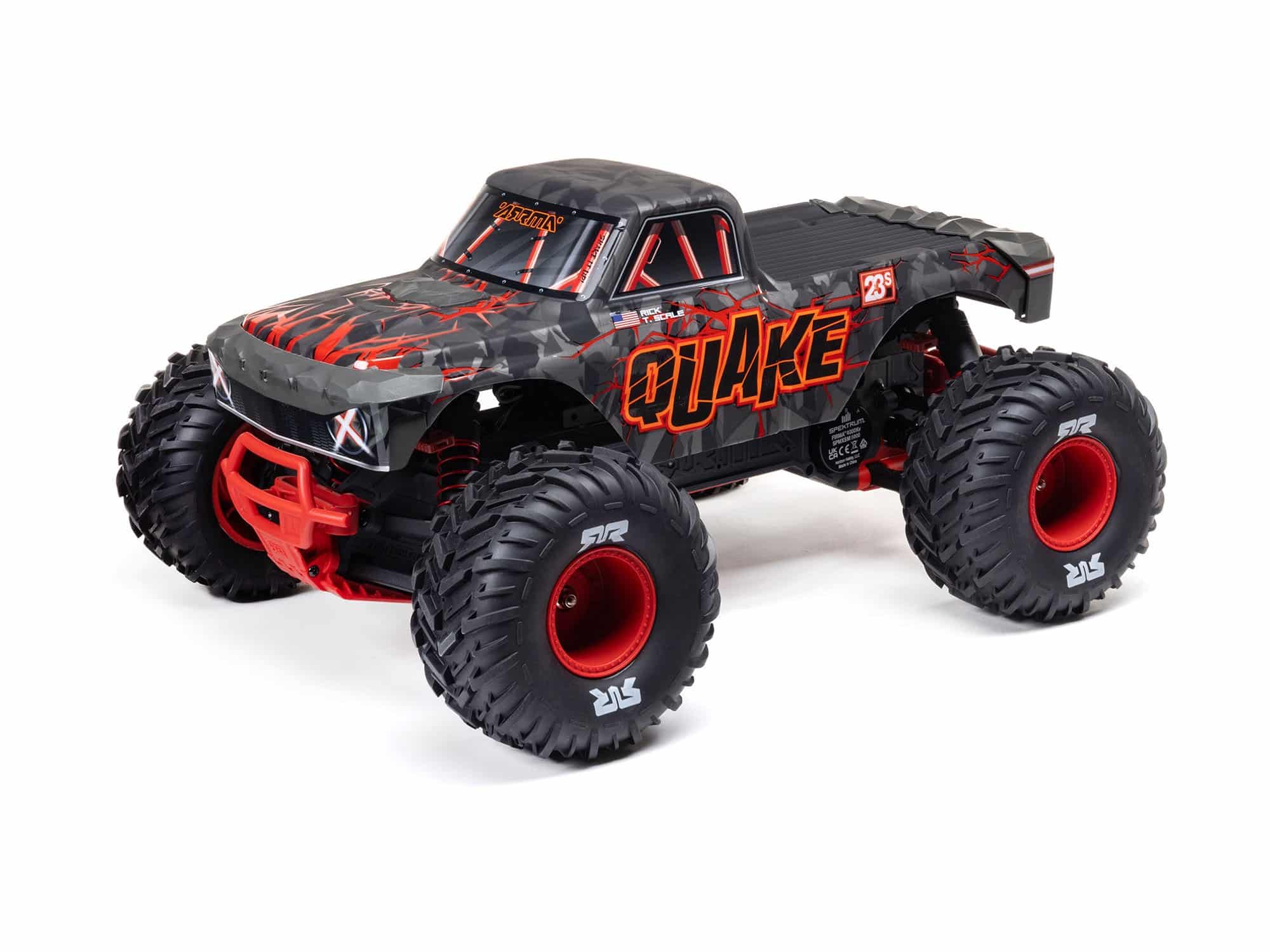 C-ARA3537T1 Arrma 1/10th Quake 223S DSC 2wd RTR Brushless Monster Truck Red ARA3537T1 - Image 1