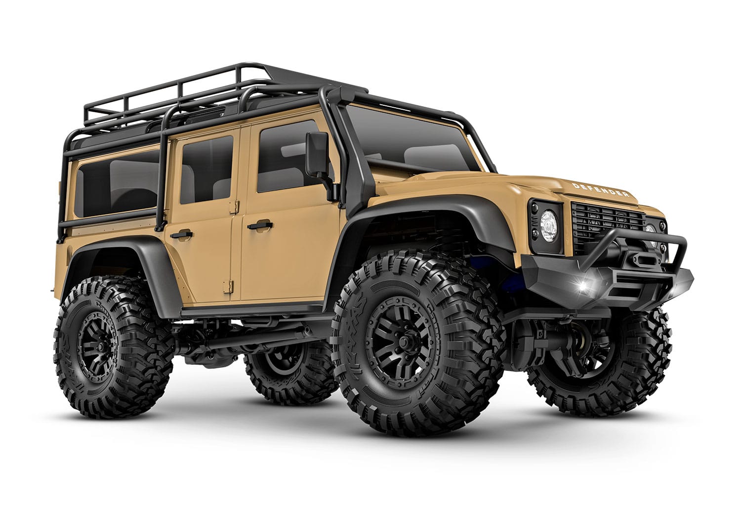 97054-1-trx-4m-defender-3qtr-front-tan_1_v Traxxas TRX-4M Land Rover Defender 1/18th 4WD Trail Crawler Tan (Clipless Body) TRX97054-1-TAN - Image 1