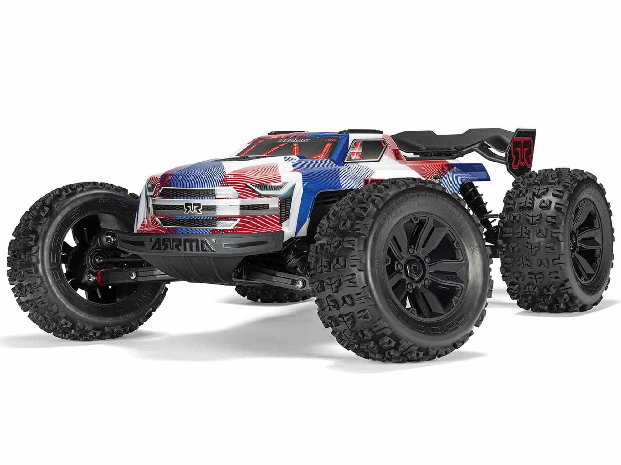 C-ARA8608V6T4 Arrma 1/8th KRATON 6S V6 4X4 BLX Speed Monster Truck RTR Blue/Red ARA8608V6T4 - Image 1