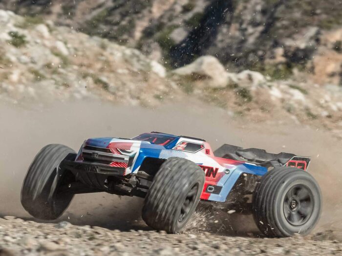 Arrma 1/8th KRATON 6S V6 4X4 BLX Speed Monster Truck RTR Blue/Red ARA8608V6T4 - Image 2
