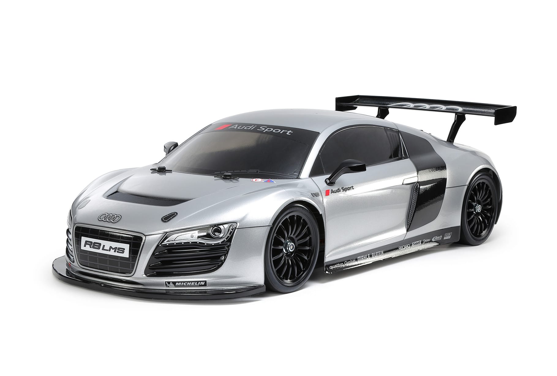 47517 Tamiya TT02 Audi R8 LMS 2008 with Silver Painted Body TT-02 47517 - Image 1