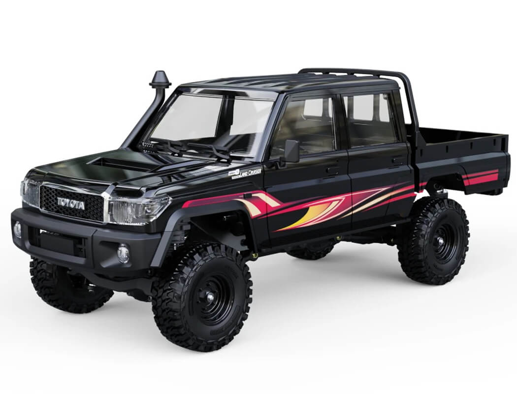 UCX1801PROB-gallery1 Udi RC Rc Toyota Land Cruiser RTR 1/18th Double Cab Black UCX1801B - Image 1