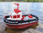 Heng Long 1/72 RTR Tugboat 686 230mm Length Black HL3800-B - Image 2