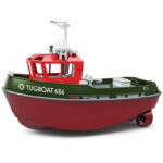 Heng Long 1/72 RTR Tugboat 686 230mm Length Green HL3800-G