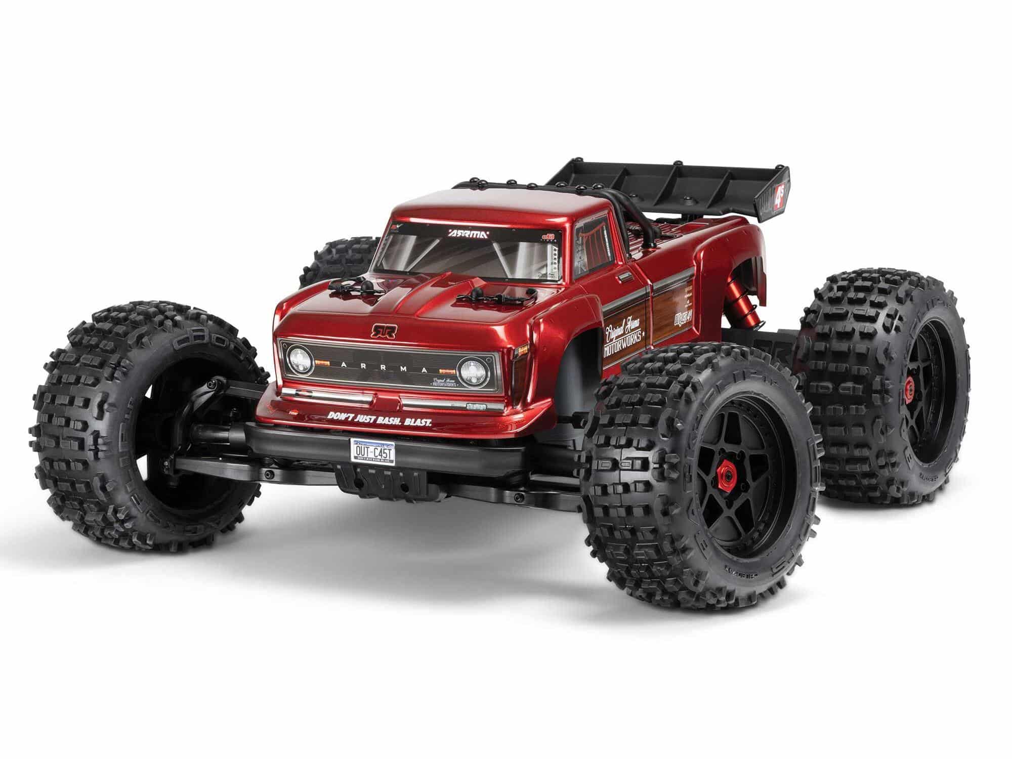 C-ARA4410V2T4 Arrma 1/10 Outcast 4x4 4S BLX Centre Diff Stunt MT (Red) ARA4410V2T4 - Image 1