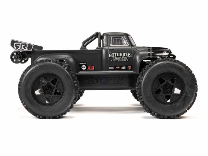 Arrma 1/8th Notorious 6S V6 4X4 BLX Stunt Truck RTR Black ARA8611V6T1 - Image 4