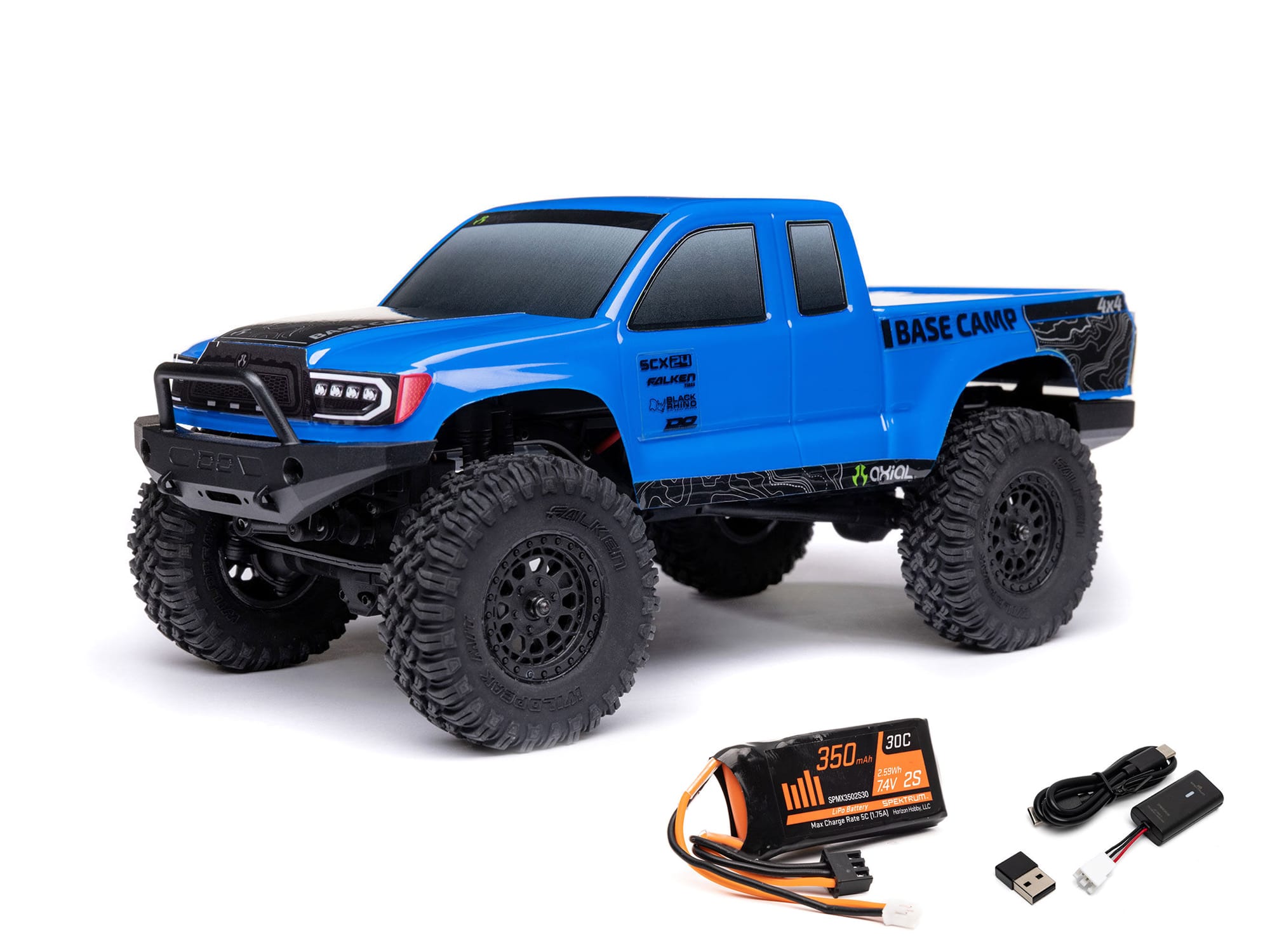 C-AXI-1219T2 Axial 1/24th SCX24 Base Camp 4WD Rock Crawler RTR Blue AXI-1219T2 - Image 1