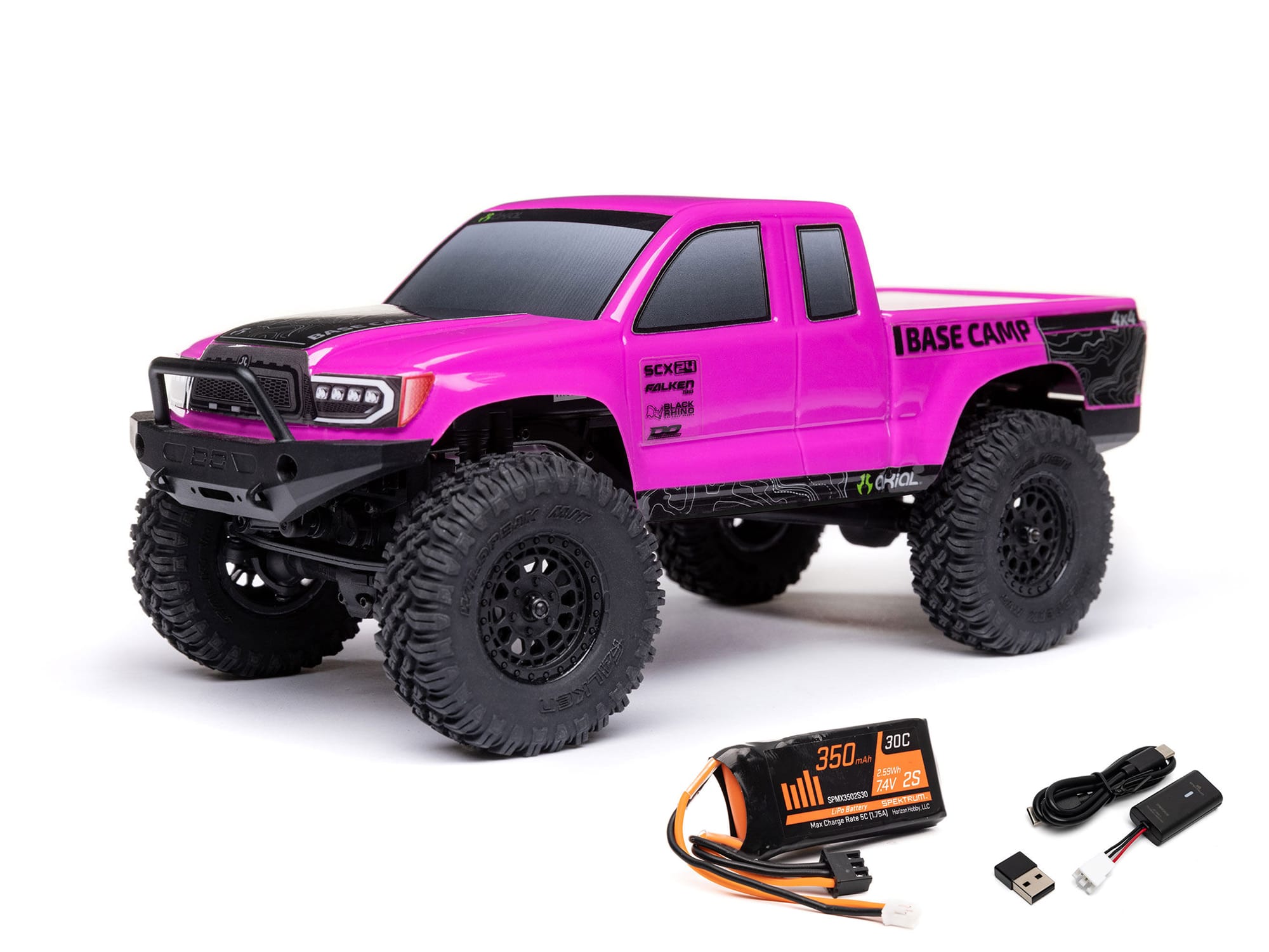 C-AXI-1219T3 Axial 1/24th SCX24 Base Camp 4WD Rock Crawler RTR Pink AXI-1219T3 - Image 1