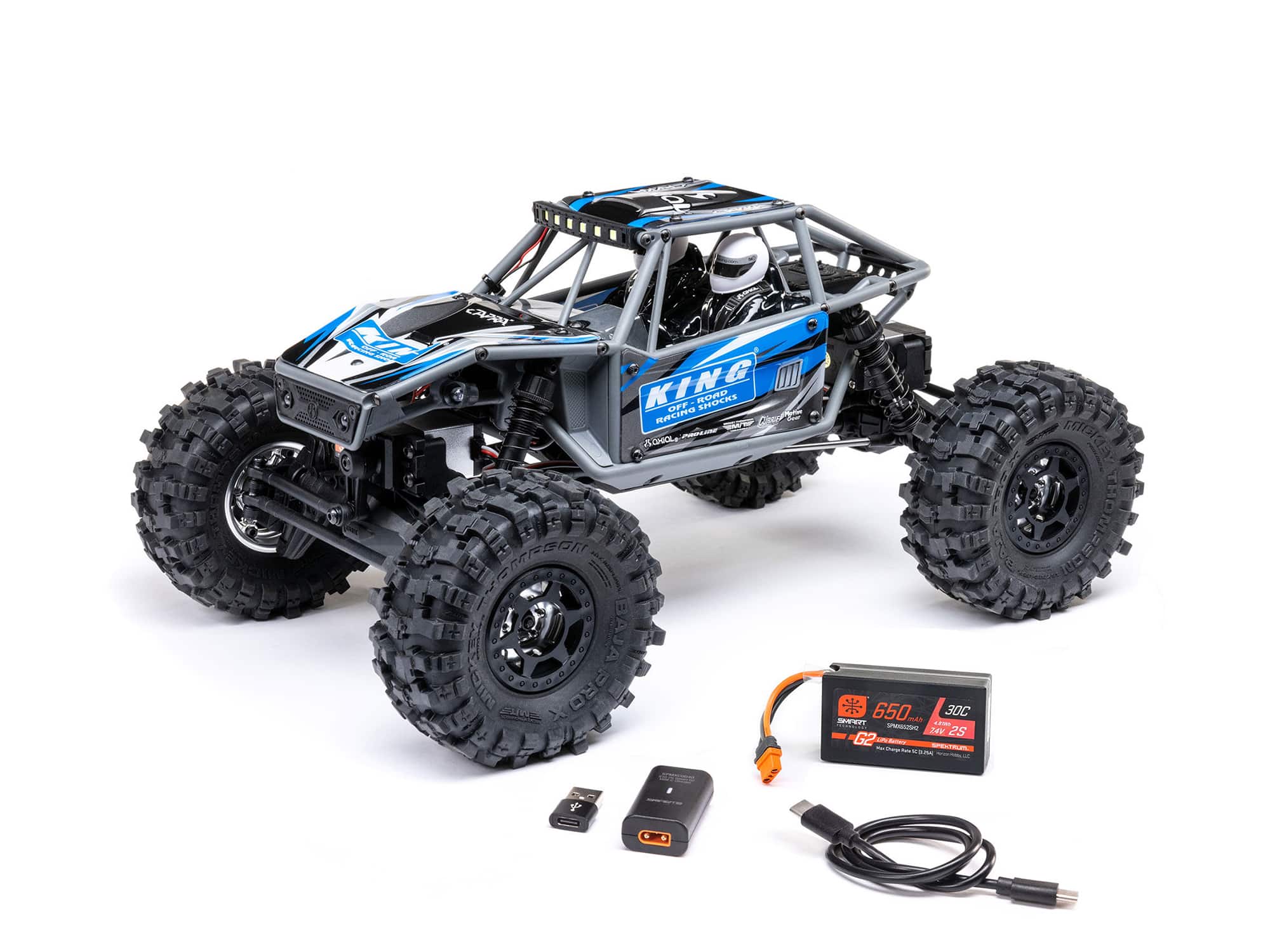 C-AXI-1750T1 Axial 1/18th UTB18 Capra 4WS 4WD Trail Buggy RTR With Bat/Chg Blue AXI-1750T1 - Image 1
