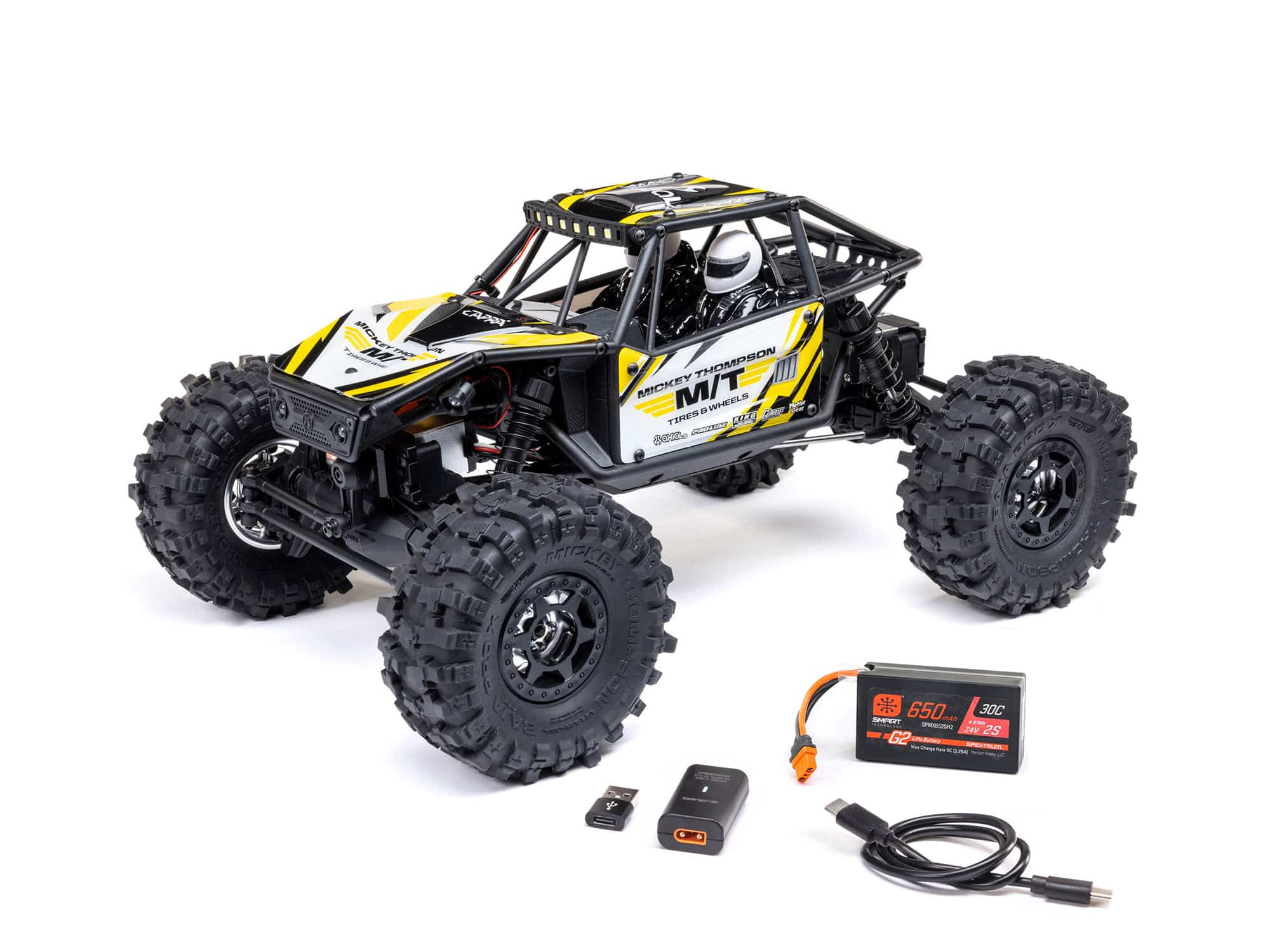 C-AXI-1750T2 Axial 1/18th UTB18 Capra 4WS 4WD Trail Buggy RTR With Bat/Chg Yellow AXI-1750T2 - Image 1