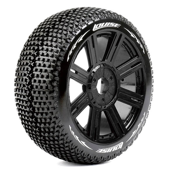 Louise RC B-Turbo 1/8 FR/RR Super Soft Hex 17mm Spoke Black L-T3104VB