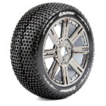 Louise RC B-Turbo 1/8 FR/RR Super Soft Hex 17mm Spoke Black Chrome L-T3104VBC