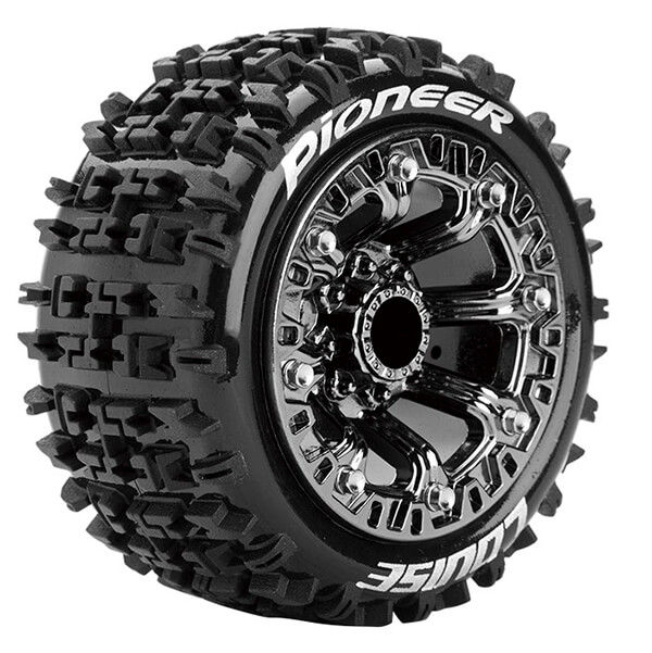 L-T3278SBC Louise RC ST-Pioneer 1/16 Soft Spoke Black Chrome Trx 1 16 L-T3278SBC - Image 1