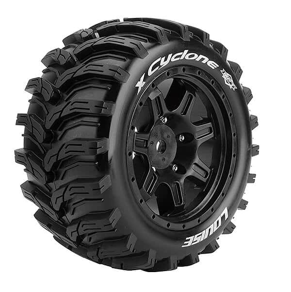 L-T3298BM Louise RC X-Cyclone Black Mounted Arrma Kraton 8S Hex 24mm L-T3298BM - Image 1