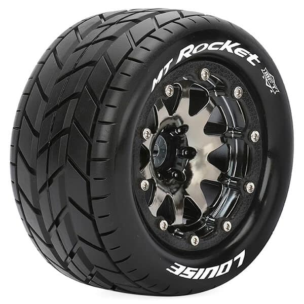 L-T3307SBC Louise RC MT-Rocket 1/10 Soft Bead-Lock/0 Offset Hex 12mm Blk Chrome L-T3307SBC - Image 1