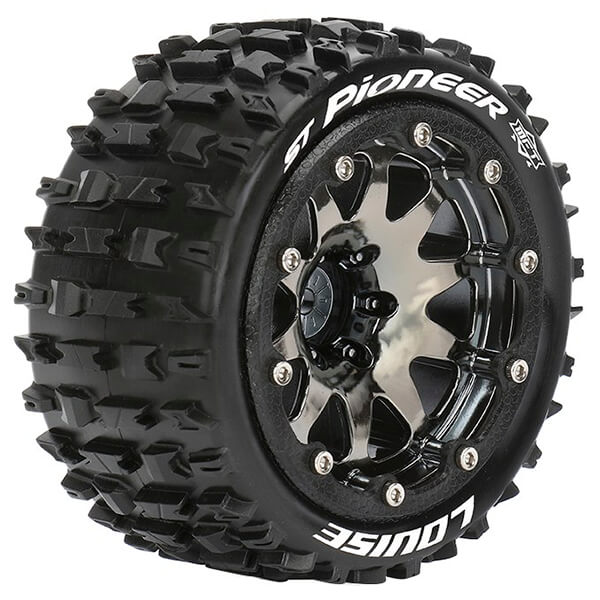 L-T3312SBCH Louise RC ST-Pioneer 1/10 Soft BeadLock/1/2 Offset Hex 12M Blk Chrom L-T3312SBCH - Image 1