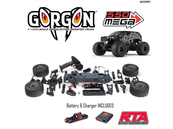 Arrma Gorgon 2WD Monster Truck 1/10th Ready-To-Assemble Kit Gunmetal ARA3230SKT1 - Image 26