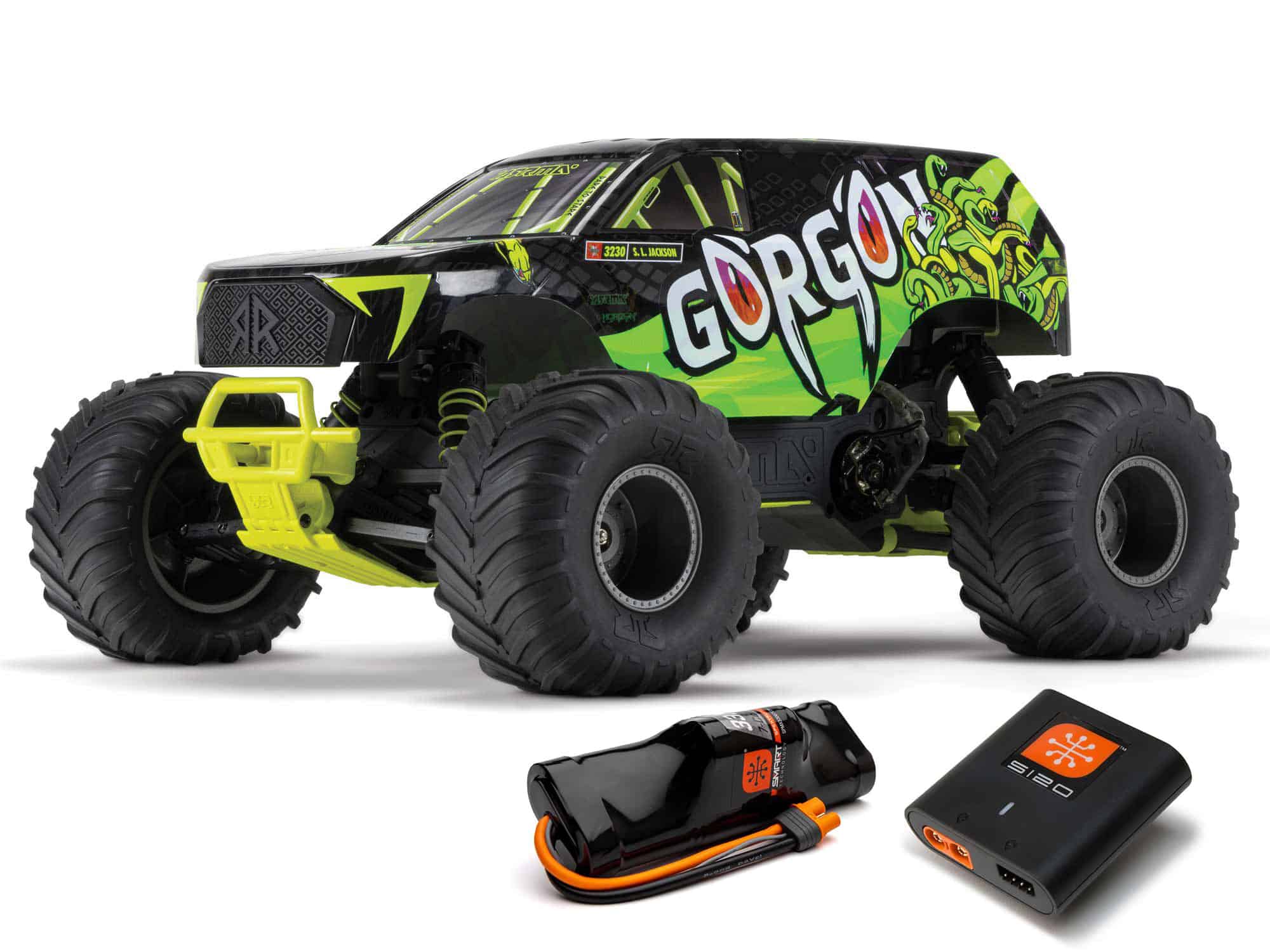 C-ARA3230ST1 Arrma Gorgon 2WD Monster Truck 1/10th SMART RTR Yellow ARA3230ST1 - Image 1