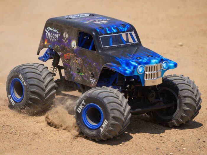 The Losi 4WD Mini LMT brings monster truck excitement to RC in a