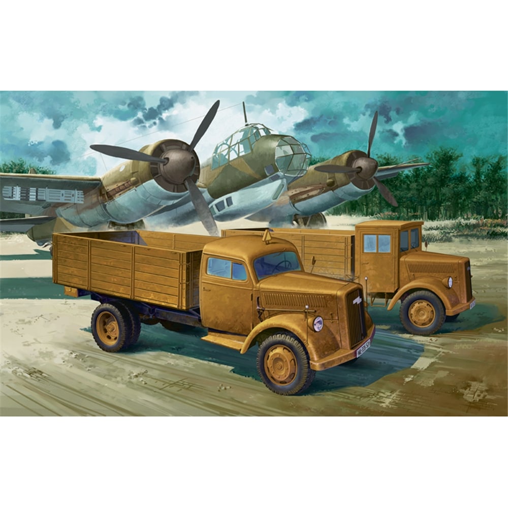 13404 Academy 1:72 WWII German Cargo Truck Plastic Model 13404 - Image 1