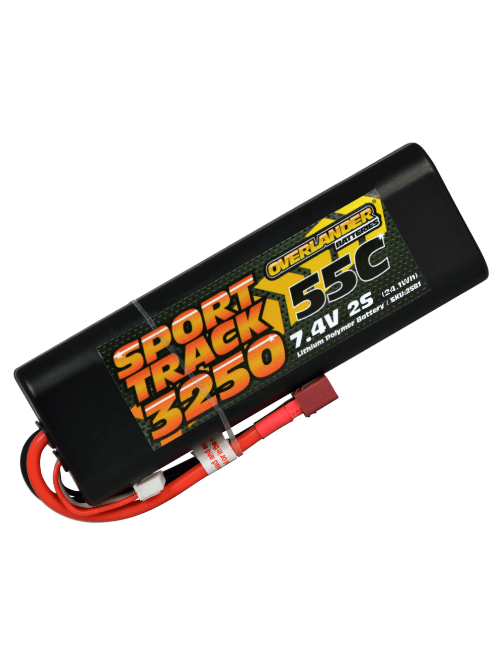 2581 Overlander LiPo 7.4v 2s 3250mAh 55C Hard Case Sport Track 2581 - Image 1