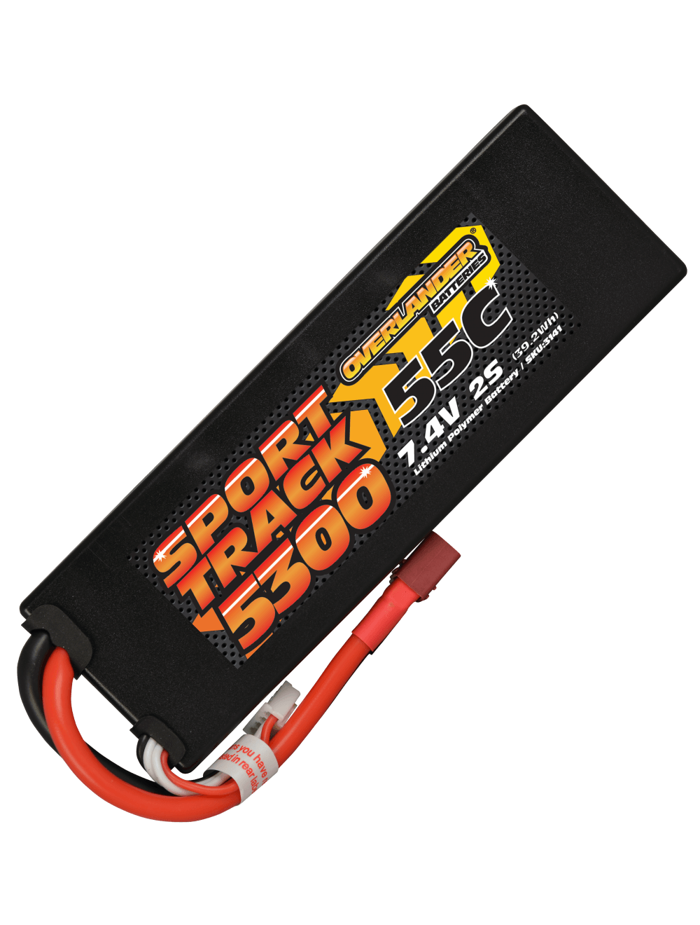 3141 Overlander LiPo 7.4v 2s 5300mAh 55C Hard Case Sport Track Deans 3141 - Image 1