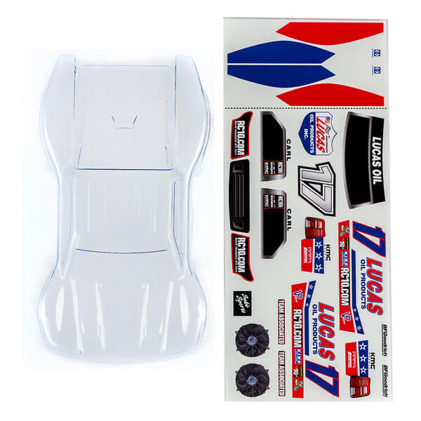 AS21425 Team Associated Sc28 Body Clear With Lucas Oil Decals AS21425 - Image 1