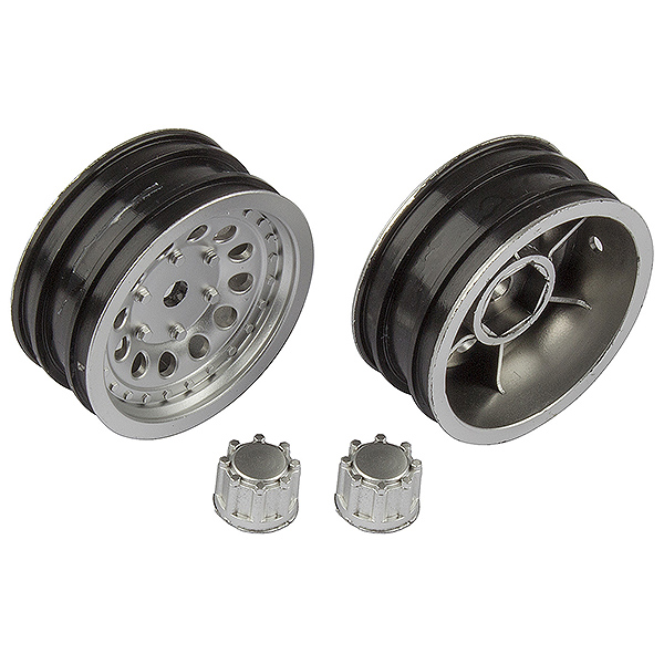 AS41053 Team Associated Cr12 Wheel Set Satin Silver AS41053 - Image 1