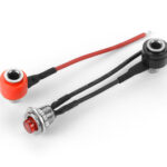 Hudy Set Of Black, Red & Black Cable With Red Button Switch DY104095