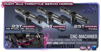 293504_1_piw Hudy Alu Throttle Servo Horn - Ko Propo, Sanwa - 2-Hole - 23T DY293504 - Image 1