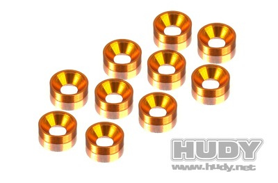 01_piw-16 Hudy Alu Countersunk Shim - Orange (10) DY296510-O - Image 1