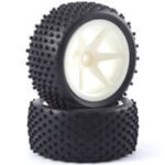 Fastrax 1/10Th Mounted Buggy Tyres Lp 'Stub' Rear (Spoked) FAST0047S