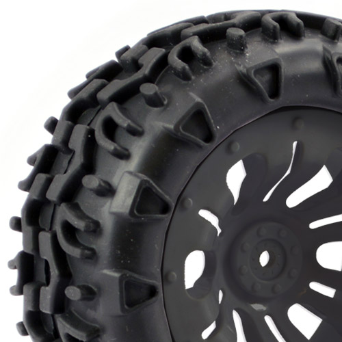 FAST0068B Fastrax 1/10 Klaxon Truck Tyre Mounted On 12-Spoke (12mm Hex) FAST0068B - Image 1