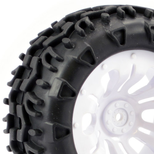 FAST0068W Fastrax 1/10 Klaxon Truck Tyre Mounted On 12-Spoke (12mm Hex) FAST0068W - Image 1