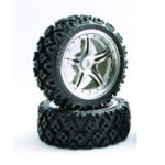 Fastrax 1/10Th Touring Wheel/ Rally Block 5-Spoke Chrome (4) FAST0074C