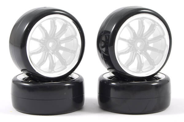 FAST0092c Fastrax 1/10 Street/Drift 10Sp Scale Wheel & V2 Tyre FAST0092C - Image 1