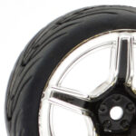 Fastrax 1/10 Street/Tread Tyre 5Sp Black/Chrome Wheel FAST0095BC