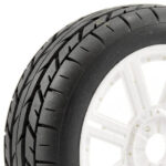 Fastrax 1:8Eagle Tread Mounted On 8-Spoke White (Pr) FAST1015W