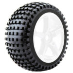 Fastrax 1:8 Truggy Rock Mtd On 5-Spoke White 0 Offset(Pr) FAST1094W-0