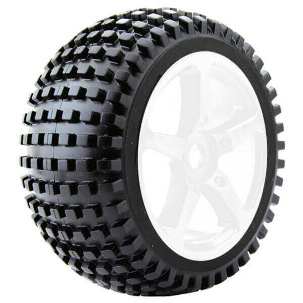 FAST1094W-0 Fastrax 1:8 Truggy Rock Mtd On 5-Spoke White 0 Offset(Pr) FAST1094W-0 - Image 1