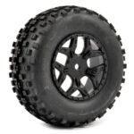 Fastrax 1:10 Sc Rock Block Mtd 5-Spoke Black (Slash Rr/Blitz) FAST1106B